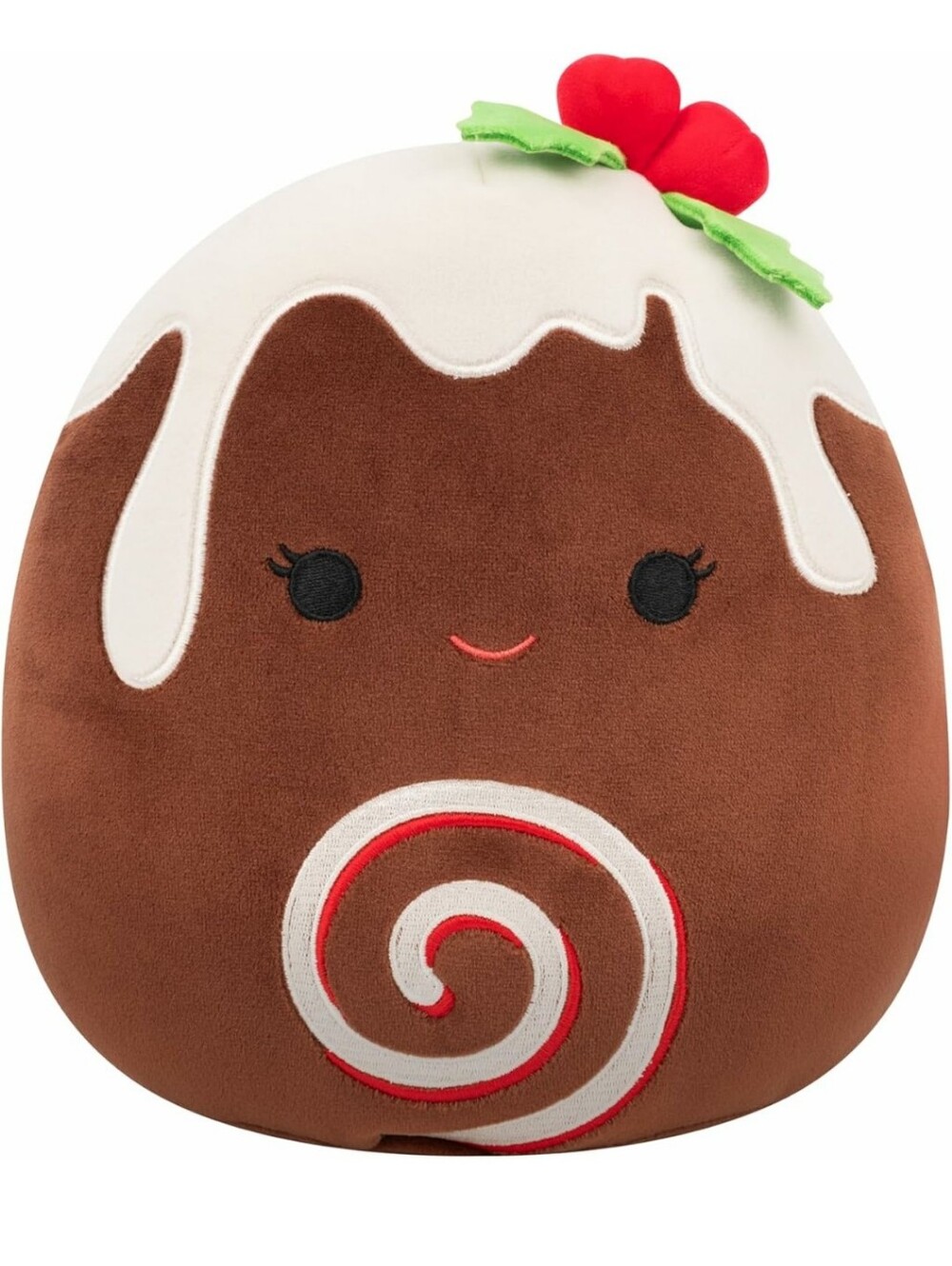 Kids Fleur 8" Squishmallows Brown White Red Holiday Yule Log Plush NEW